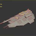 Futuristic Spaceship Model Detailed White Structure With Advanced Design For Cosmic Exploration 3d model