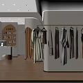 Stylish Clothing Store Interior With Mannequins Dresses Display Tables And Plants
