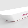 White VERITIS Product With Red Logo And Bottom Red Line Design 3d model