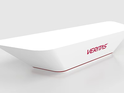 White VERITIS Product With Red Logo And Bottom Red Line Design 3d model