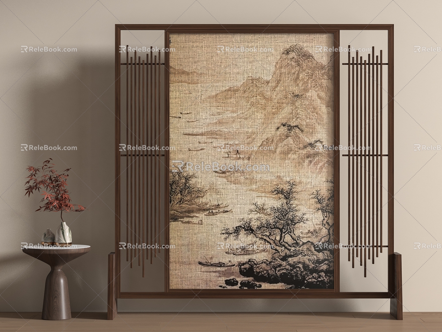 New Chinese Screen Chinese Partition 3d model