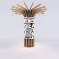 Tree Shaped Display Shelf With Multi Layer Design And Books For Retail 3d model