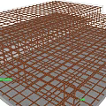Steel Reinforcement Framework Structure Under Construction With Beams And Rebar 3d model