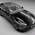 Black Ferrari Sports Car Sleek Exterior
