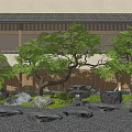 Stepping Stones in Japanese Garden with Pine Trees Moss Rocks and Stone Lanterns