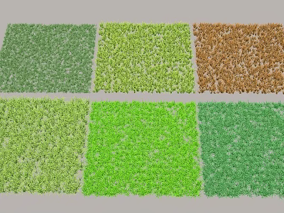 Various Colored Grass Turf Samples For Landscaping And Garden Design 3d model