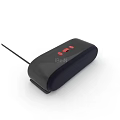 Sleek Modern Headphone Speaker With Black Red Buttons Design And Wired Connection For Desktop Use