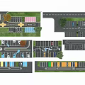 Detailed Parking Lot Planning Layout With Multiple Zones And Access Paths Design 3d model
