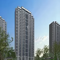 Modern High Rise Residential Building With Trees And Clear Sky
