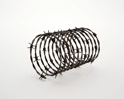 Modern fence gill net iron ring net anti-climbing gill net spring stinger 3d model