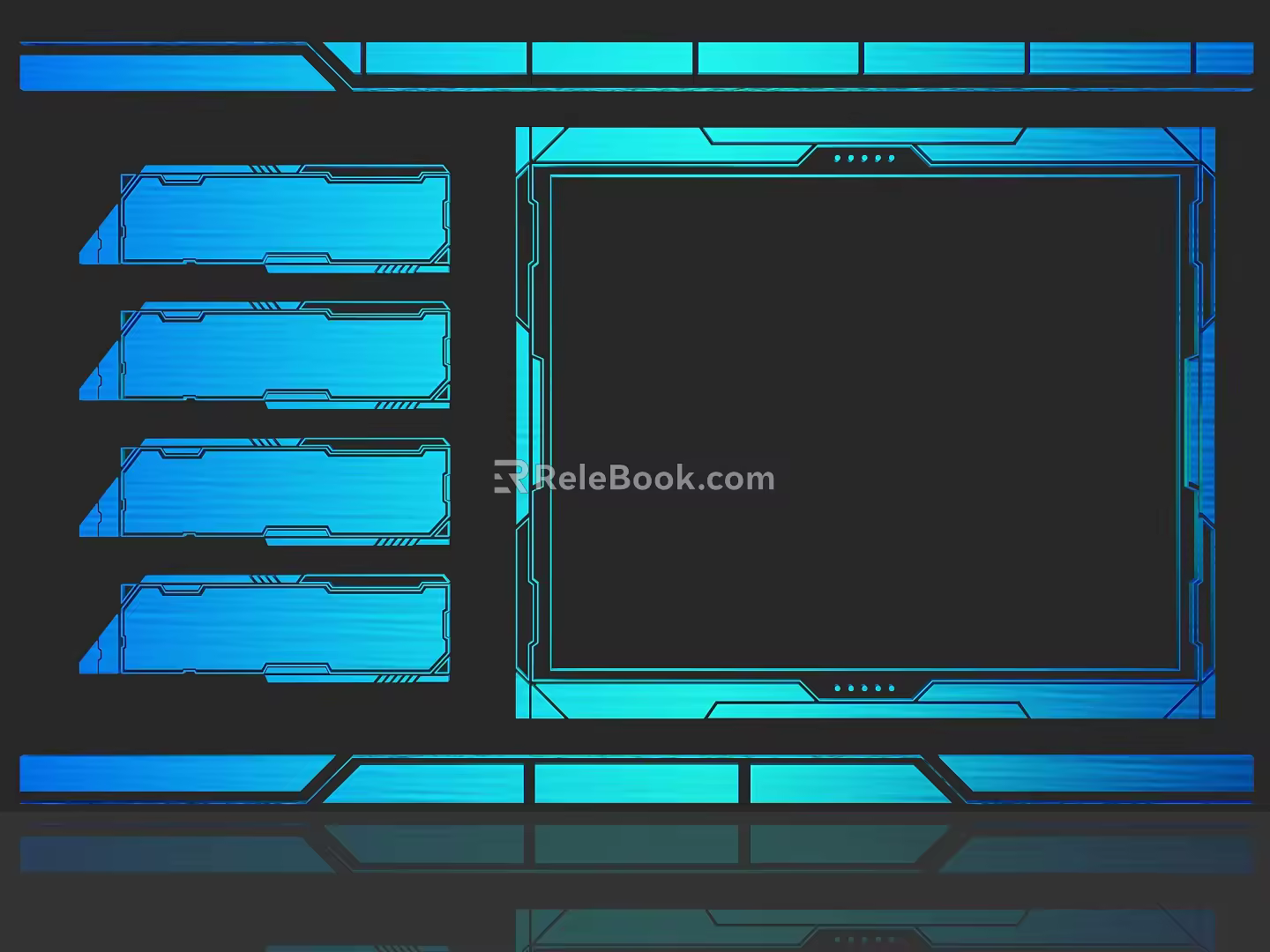 Modern science and technology line science and technology line elements 3d model