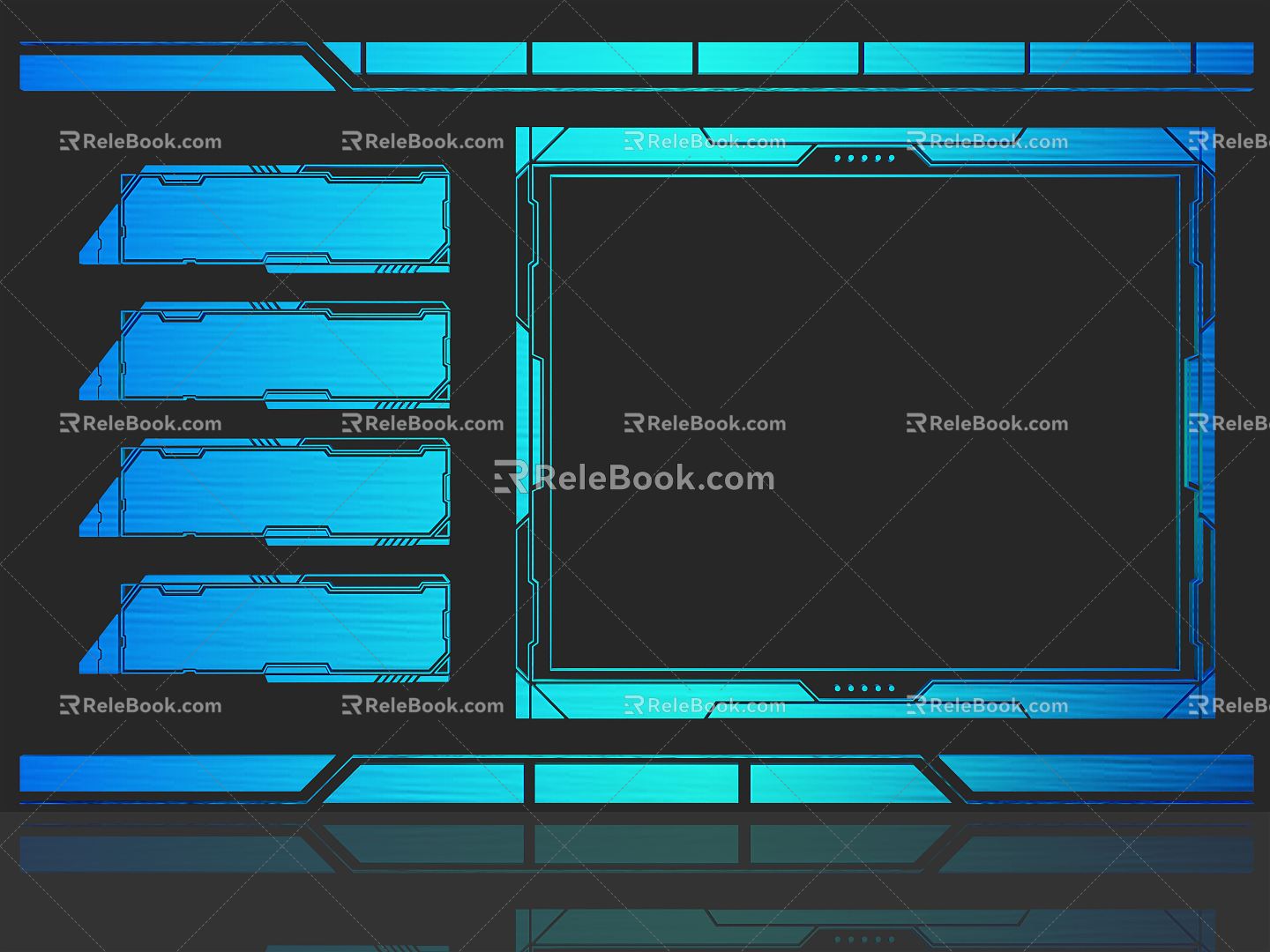 Modern science and technology line science and technology line elements 3d model