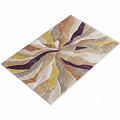 Square Rug With Abstract Wavy Pattern And Multicolor Soft Plush Texture 3d model