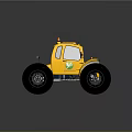 Rough Terrain Suitable For Yellow Off Road Vehicle With Large Tires And Cartoon Design