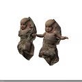 Game And Movie Characters Two Babies Wrapped In Gray Cloth With Rope