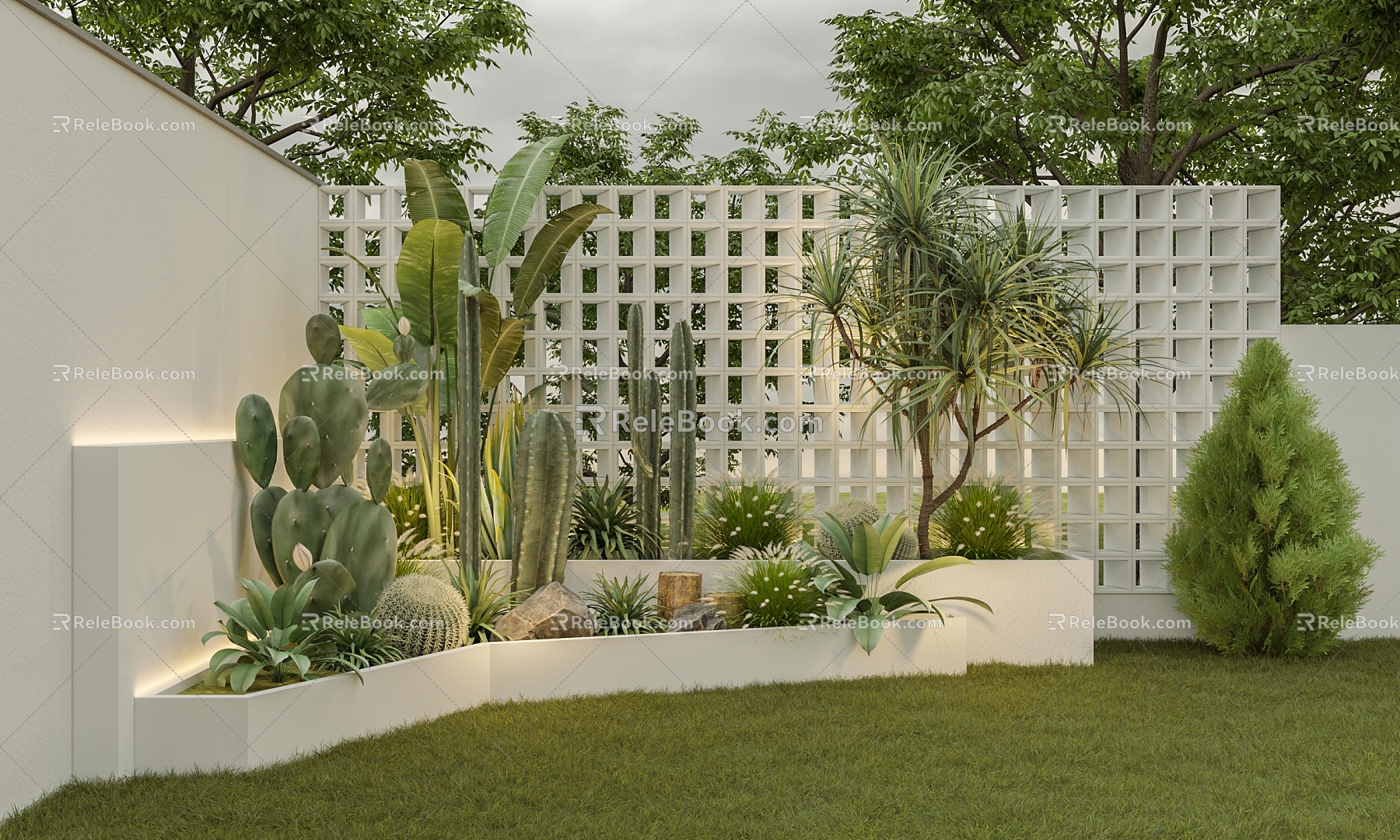 Modern Garden Net Celebrity Plant Leisure Garden 3d model