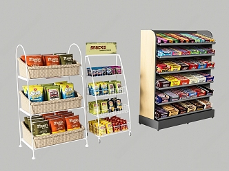 supermarket snack shelf 3d model