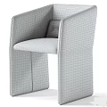 Modern Beige Upholstered Chair With Minimalist Design And Comfortable Armrest Structure 3d model