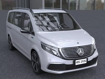 White Mercedes MPV With Modern Front Grille And Sleek Exterior Design 3d model