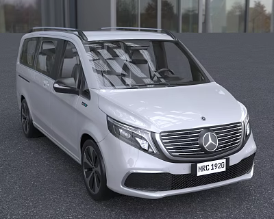 White Mercedes MPV With Modern Front Grille And Sleek Exterior Design 3d model