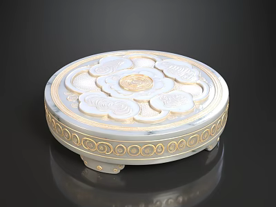 Luxury New Chinese Style Cloud Pattern Carved Marble Gold Inlaid Sofa And Coffee Table Set 3d model
