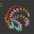 Modern Geometry Scene Spiral Abstract Geometry 3d model