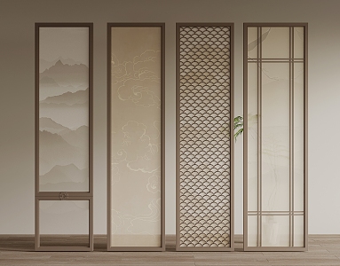 New Chinese Partition Screen 3d model