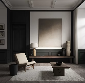 American Middle Ancient Living Room-Quiet Ornaments 3d model