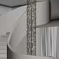 Crystal Glass Chandelier in Modern Spiral Staircase Minimalist White Space
