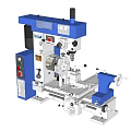 Blue And White Industrial Universal Machine Tool With Control Panel And Rotary Spindle 3d model