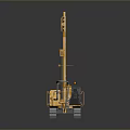 Yellow Crawler Utility Vehicle With Long Drill Bit Cab And Heavy Duty Tracks