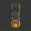 Yellow Off Road Pickup Truck With Black Roof And Red Seats