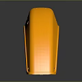 Orange Aircraft Curved Component with Smooth Surface and Small Holes on Black Background Showing Reflection
