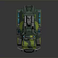 3D Model Military Tank With Green Camouflage Turret Cannon And Wheels Design