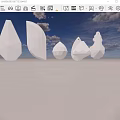 Faceted Crystal Decorative Ornament Set Featuring Various Teardrop Geometric Shapes