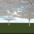 Tree Inspired Pergola With Intricate Lattice Design Under Blue Sky Over Green Lawn Sunlight Shadows