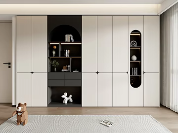 Modern Bookcase Entrance Cabinet Decorative Cabinet Storage Cabinet Study Bookcase Living Room Bookcase (ID:ggach437858)