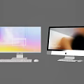 Modern computer display screen computer screen desktop computer 3d model
