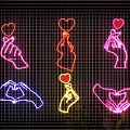 Colorful Neon Decorative Lights with Hand and Heart Patterns for Home Decoration Use