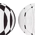 Sphere Components on a Sphere with Hexagonal Grid and Checkerboard Geometric Patterns 3d model