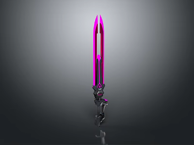 Glowing Futuristic Sword With Pink Illuminated Blade And Metallic Handle Design 3d model