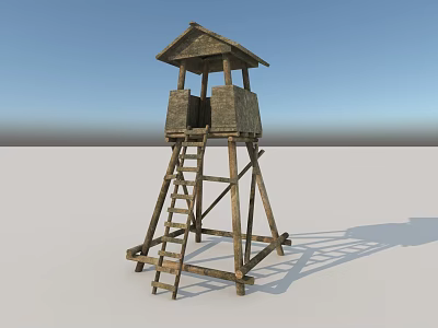 Medieval Ancient Watchtower Sentry Tower Observation Air Defense 3d model