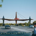 Modern Entrance Gate Design With Logo Sign And Parking Area For Vehicles And Pedestrians