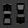 Two Classic Vintage Cars With Retro Design And Shiny Black Orange Finish