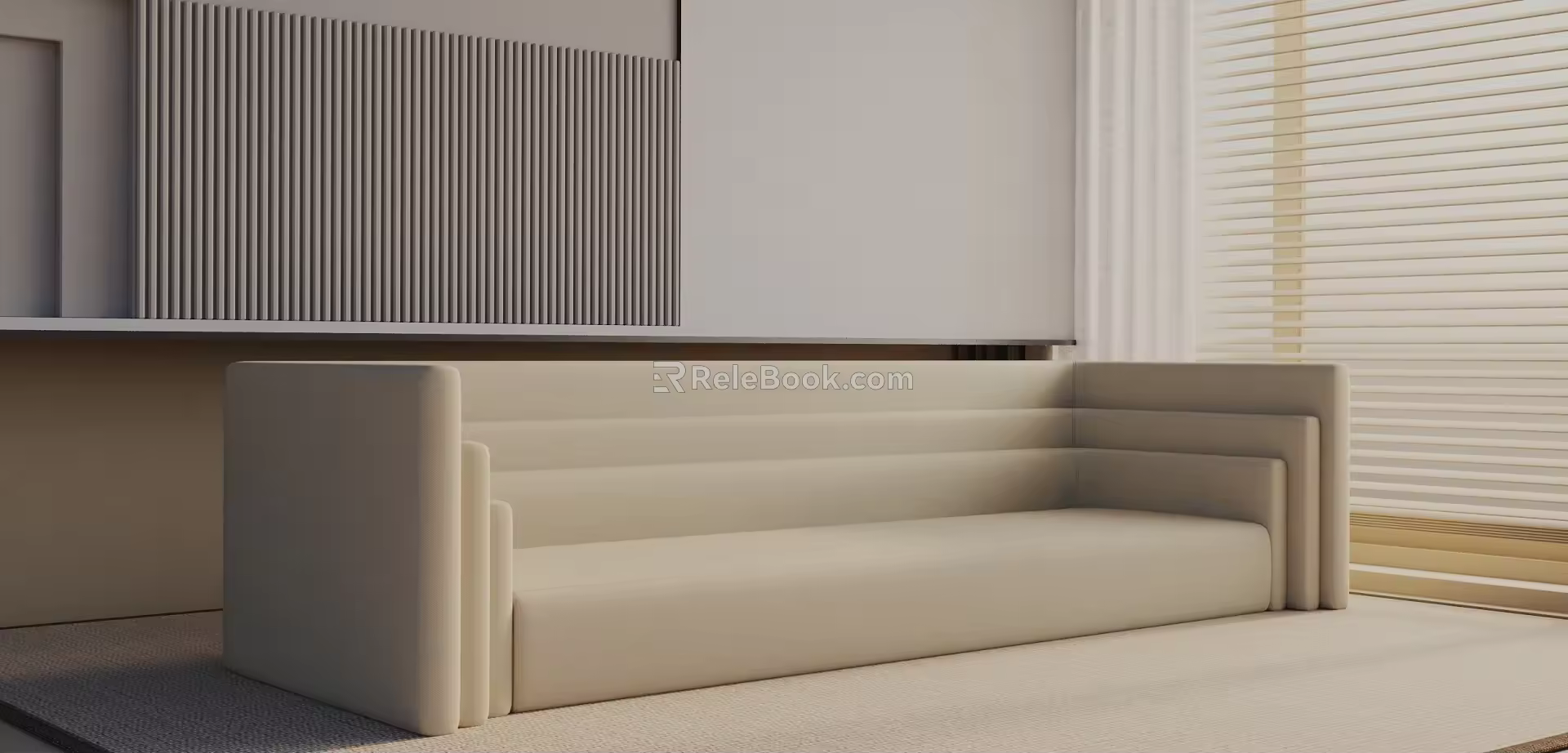 Three-seat sofa 3d model