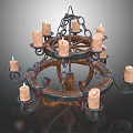 Vintage Metal Chandelier With Multi Tier Design And Candle Shaped Lights
