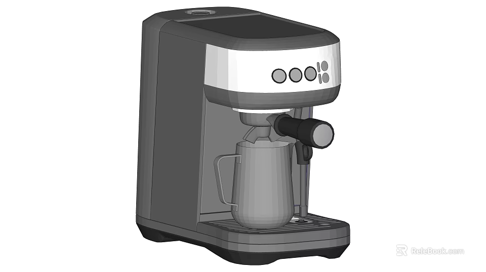 Modern Electric Coffee Maker Machine With Control Buttons For Kitchen Appliance 3d model 