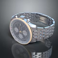 Men's Classic Watch With Metallic Link Bracelet And Elegant Chronograph Dial Design