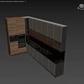 Modern Kitchen Interior With Wooden White Cabinets And Black Marble Countertop