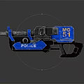 MG 51 Police Weapon Blue Tactical Metal Design With Structural Features 3d model